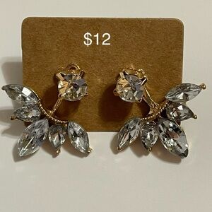 Elegant Gold and Silver Crystal Earrings